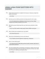 pilates written EXAM QUESTIONS WITH ANSWER