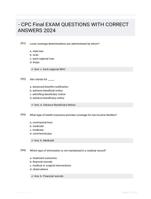 - CPC Final EXAM QUESTIONS WITH CORRECT ANSWERS 2024