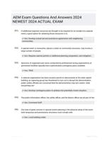 AEM Exam Questions And Answers 2024 NEWEST 2024 ACTUAL EXAM