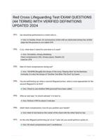 Red Cross Lifeguarding Test EXAM QUESTIONS (44 TERMS) WITH VERIFIED DEFINITIONS UPDATED 2024