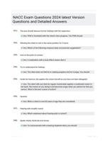 NACC Exam Questions  2024 latest Version Questions and Detailed Answers