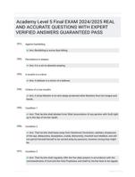 Academy Level 5 Final EXAM 2024/2025 REAL AND ACCURATE QUESTIONS WITH EXPERT VERIFIED ANSWERS GUARANTEED PASS