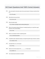 HIC Exam Questions And  100% Correct Answers
