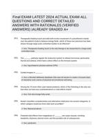 Final EXAM LATEST 2024 ACTUAL EXAM ALL QUESTIONS AND CORRECT DETAILED ANSWERS WITH RATIONALES (VERIFIED ANSWERS) |ALREADY GRADED A+