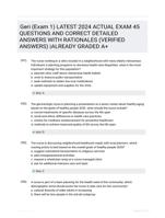 Geri (Exam 1) LATEST 2024 ACTUAL EXAM 45 QUESTIONS AND CORRECT DETAILED ANSWERS WITH RATIONALES (VERIFIED ANSWERS) |ALREADY GRADED A+