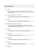 HN 196 Exam 1