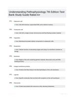 Understanding Pathophysiology 7th Edition Test Bank Study Guide Rated A+