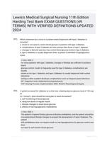 Lewis's Medical Surgical Nursing 11th Edition Harding Test Bank EXAM QUESTIONS (49 TERMS) WITH VERIFIED DEFINITIONS UPDATED 2024