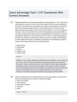 Davis Advantage Test 1 |107 Questions| With Correct Answers.