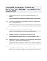 Information management systems test QUESTIONS AND ANSWERS 100% VERIFIED A+ GUARANTEED