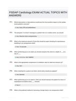 FISDAP Cardiology EXAM ACTUAL TOPICS WITH ANSWERS