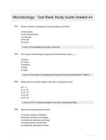 Microbiology - Test Bank Study Guide Graded A+
