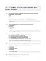 ACC 201 Exam 3 2024|2024 Questions with correct Answers