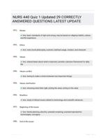 NURS 440 Quiz 1 Updated 29 CORRECTLY ANSWERED QUESTIONS LATEST UPDATE