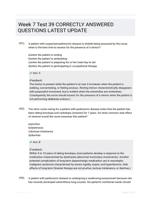 Week 7 Test 39 CORRECTLY ANSWERED QUESTIONS LATEST UPDATE