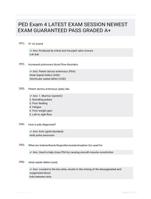 PED Exam 4  LATEST  EXAM SESSION NEWEST EXAM GUARANTEED PASS GRADED A+