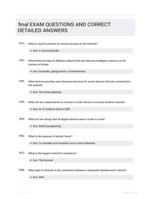 final EXAM QUESTIONS AND CORRECT  DETAILED ANSWERS