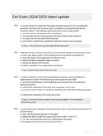 Exit Exam 2024/2025 latest update