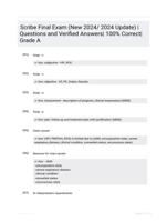 Scribe Final Exam (New 2024/ 2024 Update) | Questions  and Verified Answers| 100% Correct| Grade A