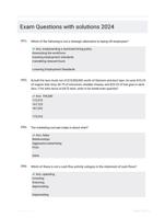 Exam Questions with solutions 2024