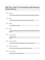 NUR 166 - Exam 2 (134 Questions and Answers) Great Solutions