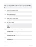 166 Final Exam Questions and Answers Graded A