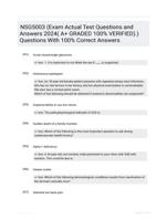 NSG5003 (Exam Actual Test Questions and Answers 2024( A+ GRADED 100% VERIFIED).) Questions With 100% Correct Answers