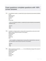 Exam questions complete questions with 100% correct answers