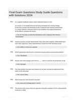 Final Exam Questions Study Guide Questions with Solutions 2024