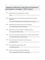 - Boating Certification Final Exam all Questions and Answers ( Included ) 100% Correct