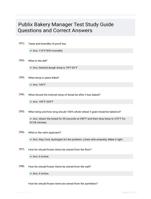 Publix Bakery Manager Test Study Guide Questions and Correct Answers