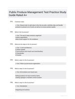 Publix Produce Management Test Practice Study Guide Rated A+