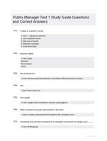 Publix Manager Test 1 Study Guide Questions and Correct Answers