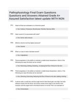 Pathophysiology Final Exam Questions Questions and Answers Attained Grade A+ Assured Satisfaction latest  update WITH NGN