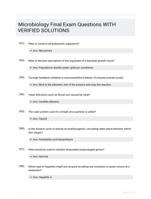 Microbiology Final Exam Questions WITH VERIFIED SOLUTIONS