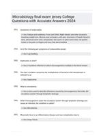 Microbiology final exam jersey College Questions with Accurate  Answers 2024