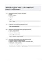 Microbiology Midterm Exam Questions Questions& Answers..