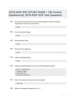2018 IHOP SOP (STUDY GUIDE / 136 Correct Questions &), 2018 IHOP SOP Test Questions