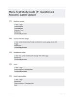 Menu Test Study Guide (11 Questions & Answers) Latest Update