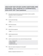 2024 IHOP SOP (STUDY GUIDE  QUESTIONS AND ANSWERS 100% VERIFIED A+ GUARANTEED), 2024 IHOP SOP Test Questions