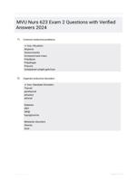 MVU Nurs 623 Exam 2 Questions with Verified Answers 2024