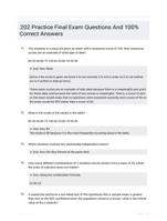 202 Practice Final Exam Questions And  100% Correct Answers