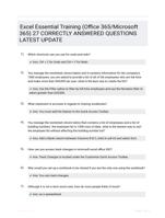 Excel Essential Training (Office 365/Microsoft 365) 27 CORRECTLY ANSWERED QUESTIONS LATEST UPDATE