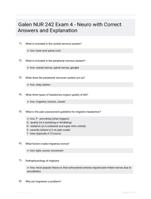 Galen NUR 242 Exam 4 - Neuro with Correct Answers and Explanation