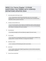 MSSC CLA Terms Chapter 1-9 EXAM QUESTIONS (106 TERMS) WITH VERIFIED DEFINITIONS UPDATED 2024