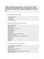NUR 242 Med/Surg Exam 1 2024 WITH 100% VERIFIED QUESTIONS AND ANSWERS | RATED A+