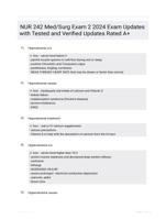 NUR 242 Med/Surg Exam 2 2024 Exam Updates with Tested and Verified Updates Rated A+
