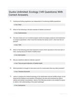 Ducks Unlimited: Ecology 149 CORRECTLY ANSWERED QUESTIONS LATEST UPDATE