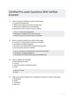 Certified Pro exam Questions With Verified  Answers