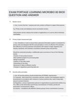 EXAM PORTAGE LEARNING  MICROBIO 83 BIOD QUESTION AND  ANSWER